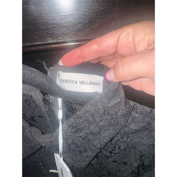 Rebecca Vallance Women's Black Kelsey Lace Minidress Size 12 Formal - Picture 5 of 11